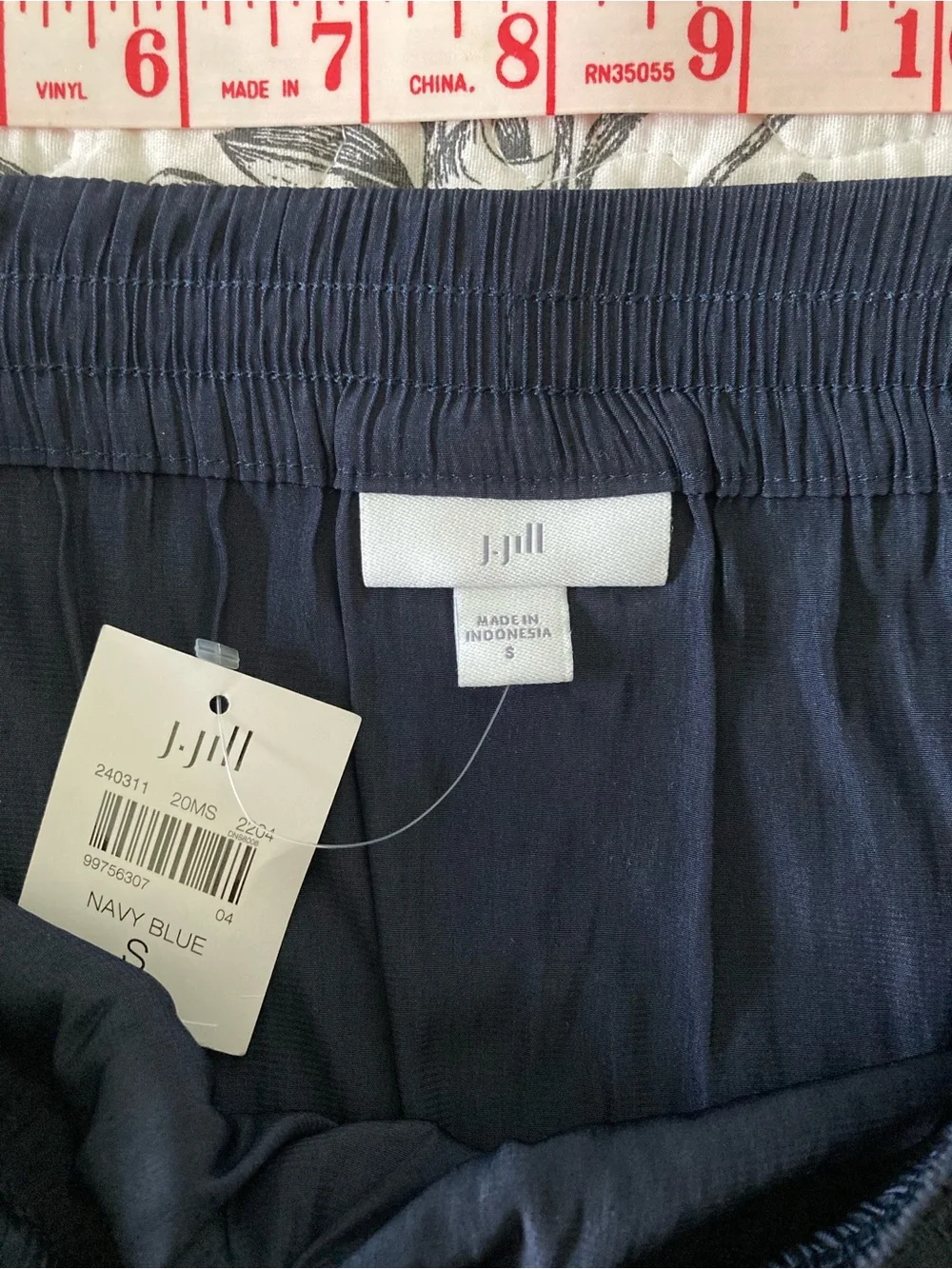 J. Jill Navy Tiered Midi Skirt